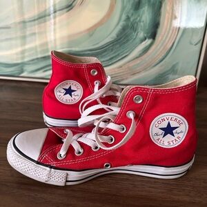 Converse Chuck Taylor Red High-Top Sneakers, size 7